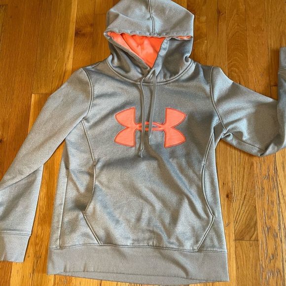 Under Armour Grey & Orange Hoodie - Small - Picture 1 of 13